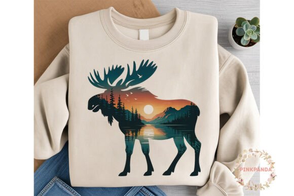 Download Moose Mountain Lake Silhouette Clipart - Moose Collection