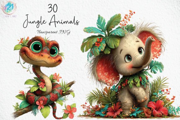 Download Cute Jungle Animals PNG Clipart - Jungle Collection