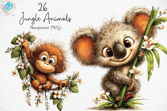 Download Cute Jungle Animals PNG Clipart - Jungle Collection