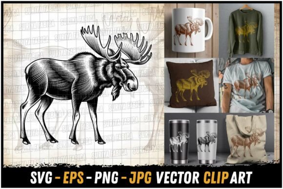 Download Majestic Moose Art SVG - Moose Collection