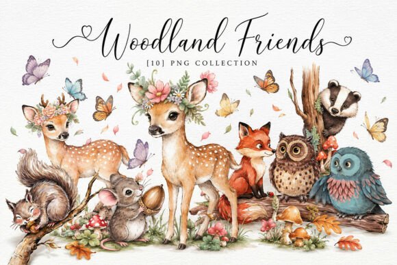 Download Cute Forest Animals Clipart PNG Bundle - Cute forest animals Collection