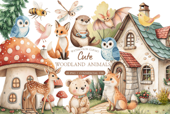 Download Rustic Forest Animals Clipart PNG - Forest animals clipart Collection