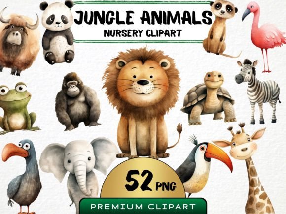 Download Nursery Jungle Animals Clipart Bundle - Jungle Collection