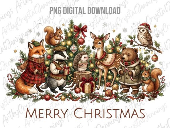 Download Christmas Forest Animals Clipart PNG - Forest animals clipart Collection