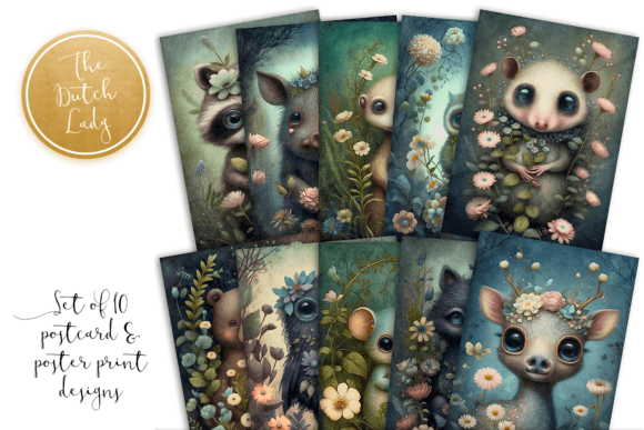 Download Cute Forest Animals Postcard Print Set 2 - Cute forest animals Collection