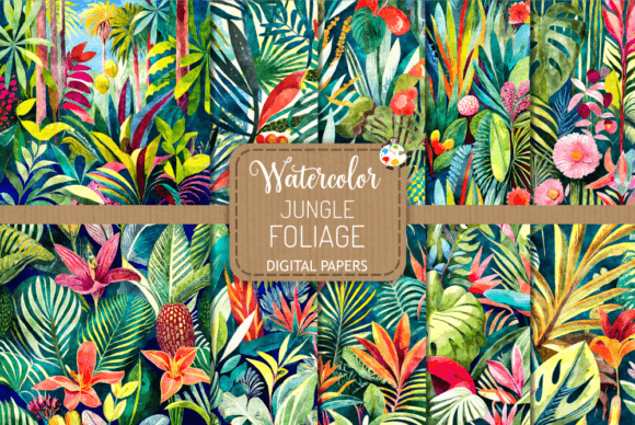 Download Jungle Foliage - Watercolor Backgrounds - Jungle Collection