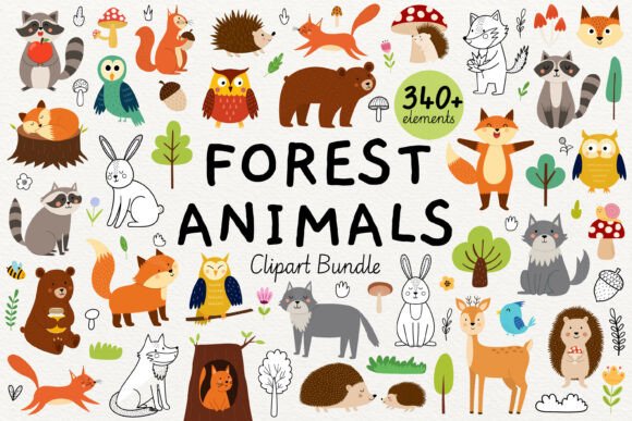 Download Cute Forest Animals Clipart Big Collecti - Cute forest animals Collection