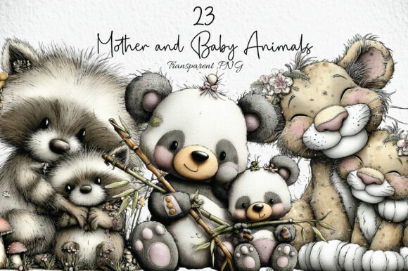 Download Mother and Baby Animals Clipart PNG - Premium Bundle
