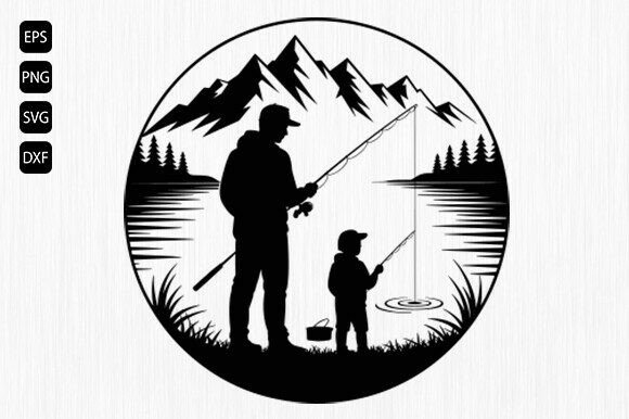 Download Father and Son Fishing Svg, Fishing Svg - Premium Resources
