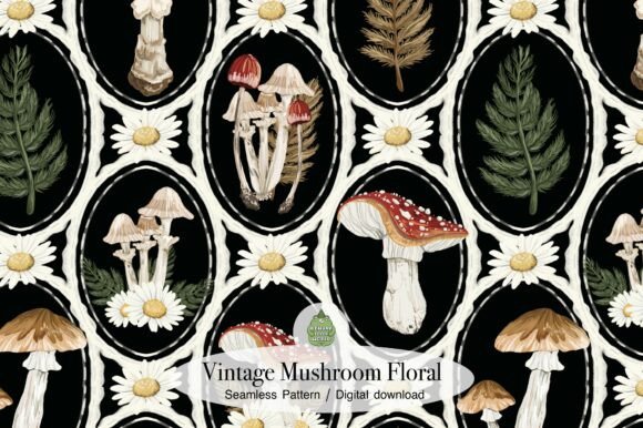 Download Vintage Mushroom Floral - Mushroom Collection