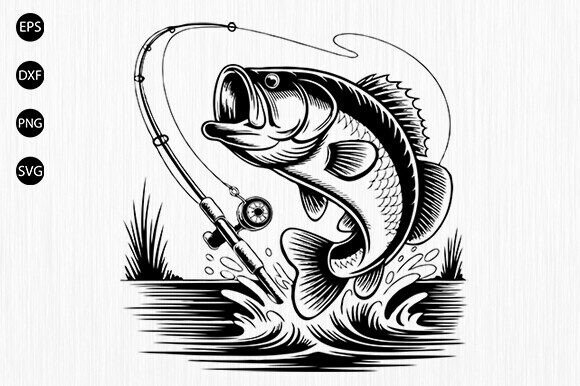 Download Bass Fish Svg, Fishing SVG,Fisherman SVG - Fishing svg Collection