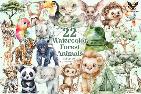 Download Watercolor Forest Animals Clipart PNG - Forest animals clipart Collection