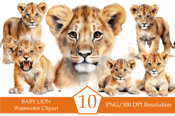 Download Watercolor Baby Lion, King of the Jungle - Jungle Collection