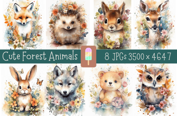 Download Cute Forest Animals Pints Nursery Art - Cute forest animals Collection