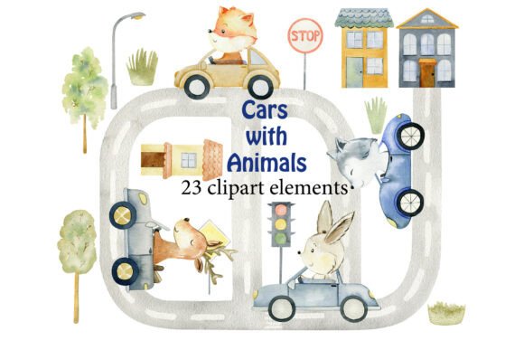 Download Cute Forest Animals in the Cars. - Cute forest animals Collection