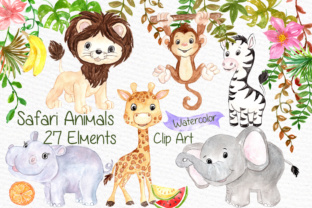 Download Watercolor Safari Animals Clipart Kids Jungle Animals Clipart - Jungle Collection